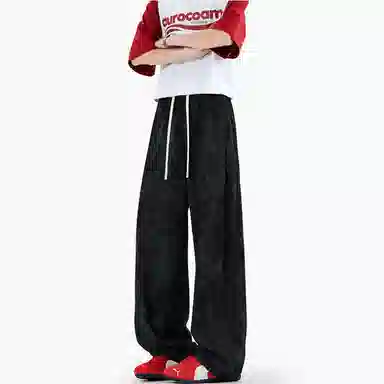 零氏 夏季透气凉感潮流时尚扎染设计感高街潮牌宽松百搭舒适抗皱耐磨垂感日常通勤清爽冰丝阔腿休闲裤 男女同款