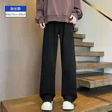 零氏 美式复古潮流水洗做旧简约基础款长裤高街潮牌宽松百搭舒适休闲微喇直筒阔腿牛仔裤 男女同款