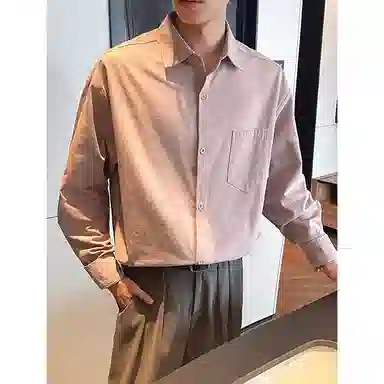 零氏 基础款简约纯色宽松垂感休闲落肩长袖衬衫 男女同款
