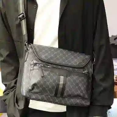 Slazenger Retro Messenger Bag Grey Black