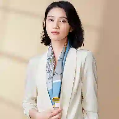 SILKUEEN Palace Grey Yellow Scarf