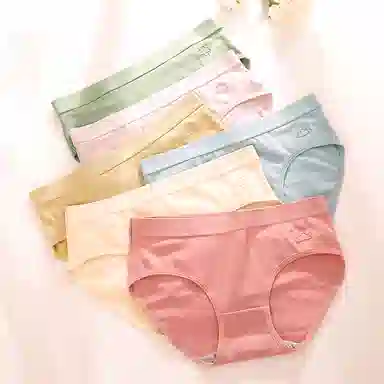 棉基因 舒适柔软亲肤简约透气抑菌裆中腰高弹三角内裤 女款 组合装