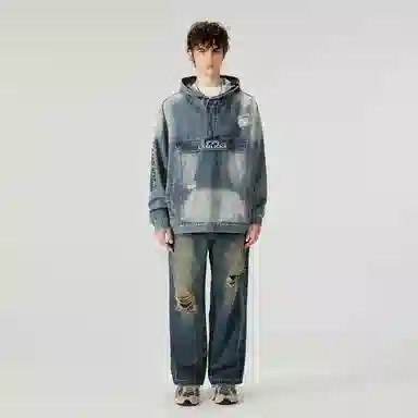 LAMLICKA Denim Hoodie Blue