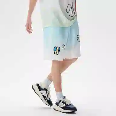 LAMLICKA Gradient Dog Print Shorts