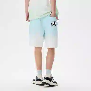 LAMLICKA Gradient Dog Print Shorts