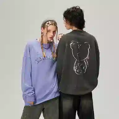 LAMLICKA Original Hand-painted Print Sweatshirt