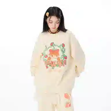LAMLICKA Cartoon Print Sweatshirt