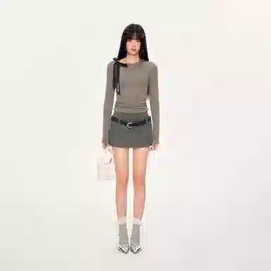 WEEKEND HUB A-Line Skirt Polka Dot Belt