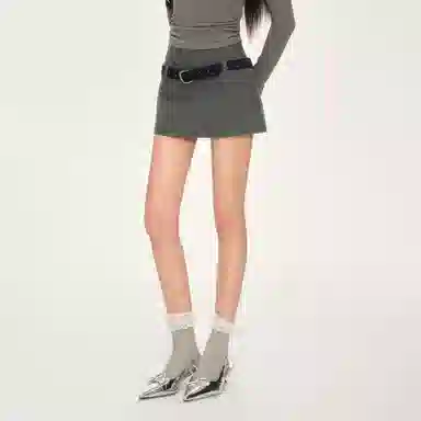 WEEKEND HUB A-Line Skirt Polka Dot Belt