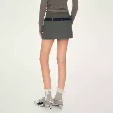 WEEKEND HUB A-Line Skirt Polka Dot Belt