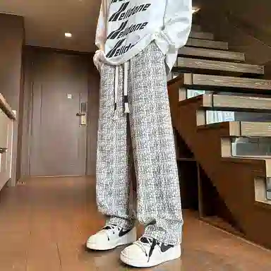 沐诚阳译 美式复古纯色基础脏脏裤简约时尚柔软宽松百搭舒适直筒垂感设计感高级感休闲裤 男女同款