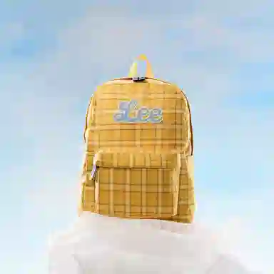 Lee Cute Plaid Backpack Yellow