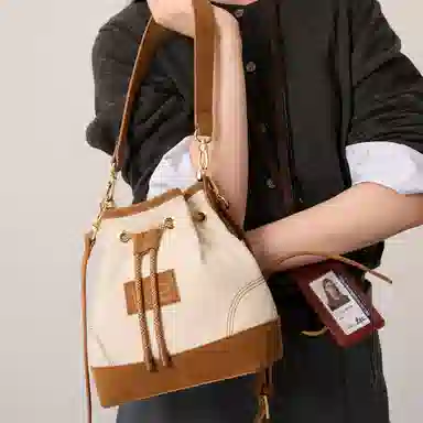 Lee Suede Shoulder Bag Beige