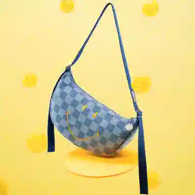 Lee x Smiley Checkered Tote Bag Blue