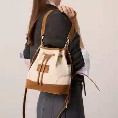 Lee Suede Shoulder Bag Beige
