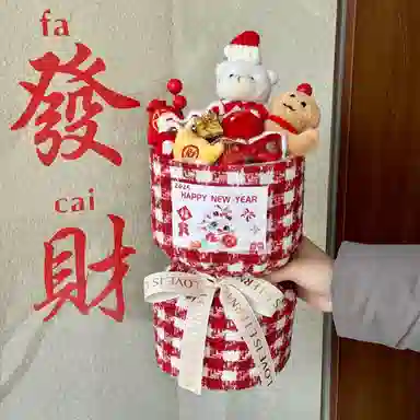 臻尚健儿宝 小熊醒狮花束 可爱萌趣 玩偶周边