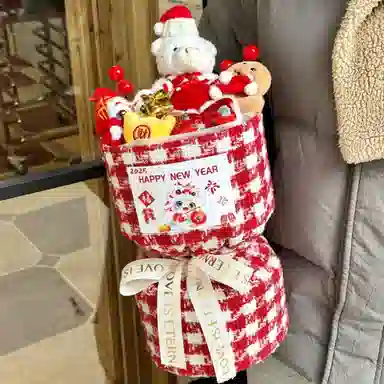 臻尚健儿宝 小熊醒狮花束 可爱萌趣 玩偶周边