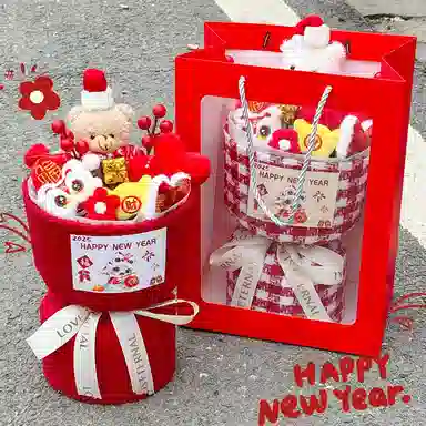 臻尚健儿宝 小熊醒狮花束 可爱萌趣 玩偶周边