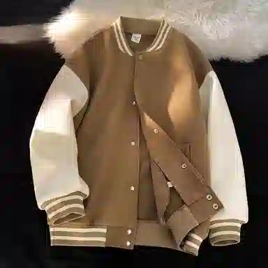 玉儿恋  美式复古撞色拼接休闲简约百搭棒球服 男款
