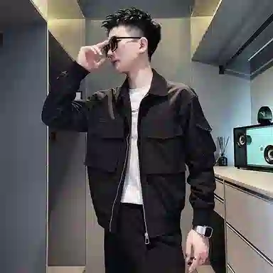 玉儿恋 韩版潮流痞帅休闲潮牌夹克外套 男款