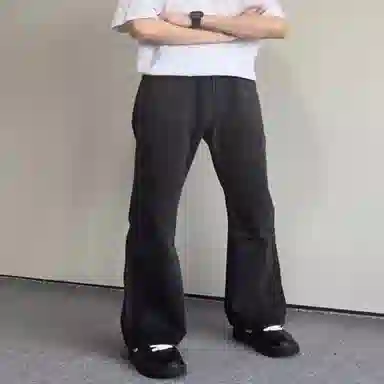 玉儿恋 美式复古街头水洗百搭微喇休闲牛仔裤 男女同款