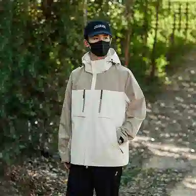 玉儿恋  拼色山系情侣款户外单层  防水防风透气冲锋衣 男女同款