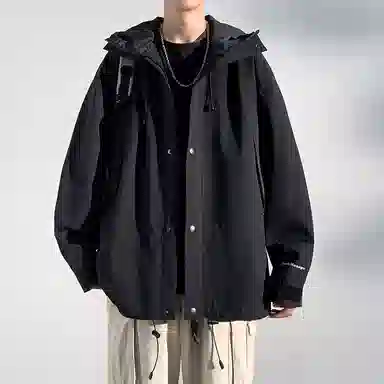 玉儿恋  拼色拉链连帽户外登山  防水防风冲锋衣 男女同款