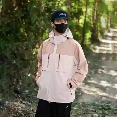 玉儿恋  拼色山系情侣款户外单层  防水防风透气冲锋衣 男女同款