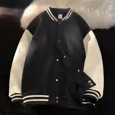 玉儿恋  美式复古撞色拼接休闲简约百搭棒球服 男款