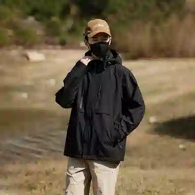 玉儿恋  拼色山系情侣款户外单层  防水防风透气冲锋衣 男女同款