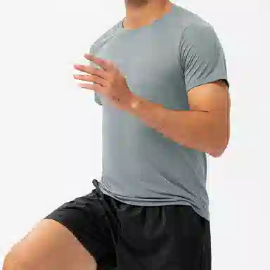 玉儿恋 宽松跑步速干圆领吸汗透气运动休闲短袖健身衣 男款