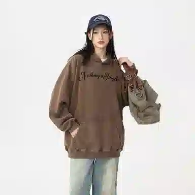 冰飞 美式复古嘻哈街头个性灵感创意撕裂感西方人物油画图案印花宽松休闲高级感水洗做旧上衣服重磅时尚百搭连帽卫衣 男女同款