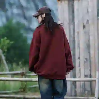 冰飞 美式复古创意趣味幻影星星字母图案印花宽松休闲圆领套头落肩内搭学院风百搭重磅卫衣 男女同款