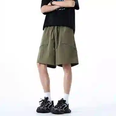 冰飞 美式复古基础款舒适百搭工装短裤 男女同款