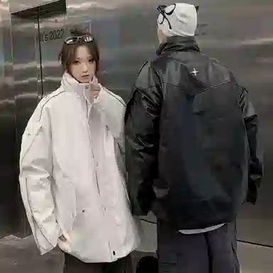 冰飞 美式高街风骷髅印花设计感宽松立领外套加厚保暖御寒工装棉衣百搭舒适潮流棉服 冬款 男女同款