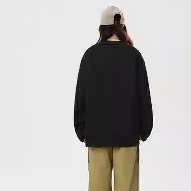 冰飞 美式复古简约学院风英文字母印花宽松舒适加绒加厚圆领套头卫衣 男女同款