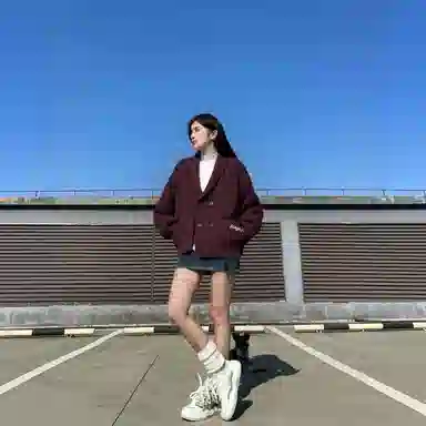 冰飞 美式慵懒风复古简约字母翻领纯色基础款宽松休闲保暖软糯外套学院风亲肤舒适百搭双排扣开衫长袖针织衫 男女同款