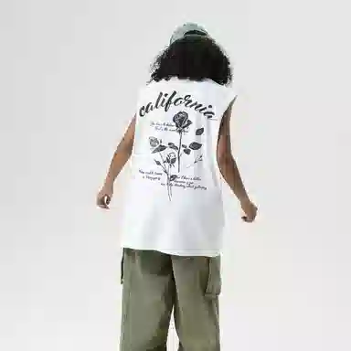 冰飞 美式复古高街宽松背心 男女同款