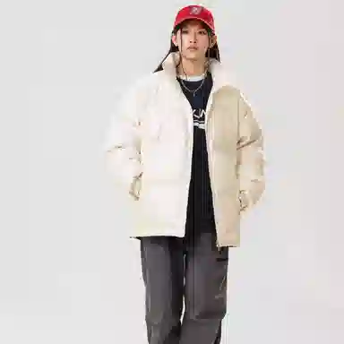 冰飞 美式复古嘻哈风街头基础款纯色立领机能加厚保暖防水防风宽松面包棉服 男女同款