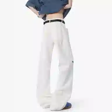 冰飞 美式复古高街垂感时尚潮流设计感宽松休闲直筒百搭简约日常通勤牛仔裤 男女同款