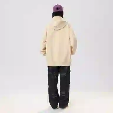 冰飞 美式时尚小众设计感百搭连帽慵懒风豹纹星星印花御寒保暖加绒加厚套头重磅上衣卫衣 男女同款