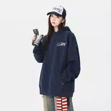 冰飞 复古高街潮流设计感印花简约字母重磅通勤休闲宽松长袖卫衣 男女同款