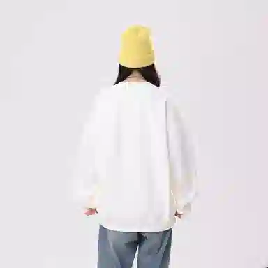 冰飞 美式复古高街创意趣味卡通动漫图案双臂字母印花宽松休闲舒适圆领套头秋衣服嘻哈街头学院风时尚重磅长袖卫衣 男女同款