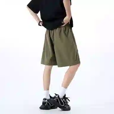 冰飞 美式复古基础款舒适百搭工装短裤 男女同款