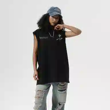 冰飞 美式复古高街宽松背心 男女同款