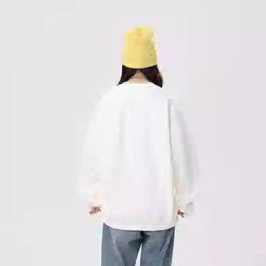 冰飞 美式高街复古学院风创意趣味搞怪风可爱狗狗图案字母印花宽松休闲舒适圆领落肩套头上衣服无性别主义重磅长袖卫衣 男女同款