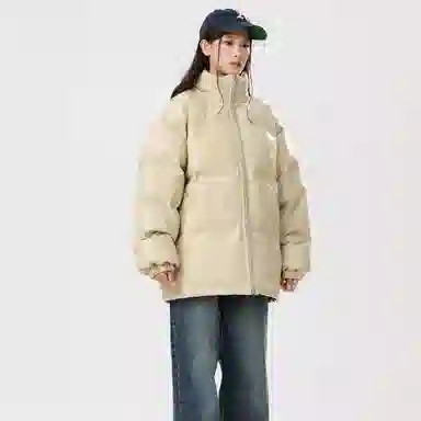 冰飞 美式复古嘻哈风街头基础款纯色立领机能加厚保暖防水防风宽松面包棉服 男女同款