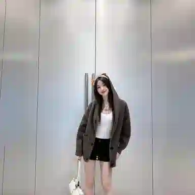 冰飞 美式慵懒风复古简约字母翻领纯色基础款宽松休闲保暖软糯外套学院风亲肤舒适百搭双排扣开衫长袖针织衫 男女同款