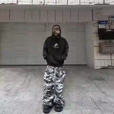冰飞 美式街头简约风字母印花潮牌基础款连帽休闲舒适解构正肩宽松纯色外套通勤学院风无性别透气户外运动卫衣 男女同款