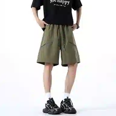 冰飞 美式复古基础款舒适百搭工装短裤 男女同款
